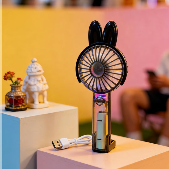 Ventilateur Portable Rechargeable avec Brumisation et Éclairage LED 10