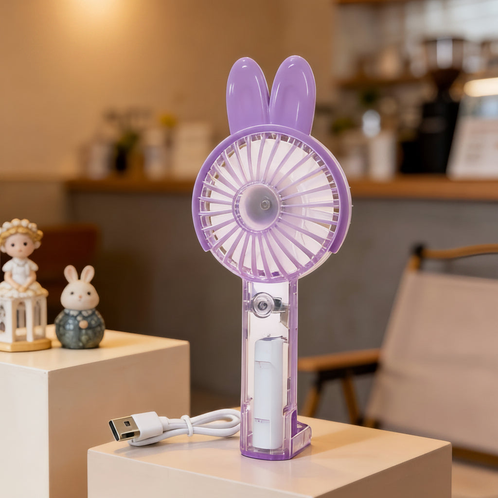 Ventilateur Portable Rechargeable avec Brumisation et Éclairage LED 7