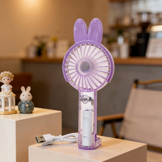 Ventilateur Portable Rechargeable avec Brumisation et Éclairage LED 7