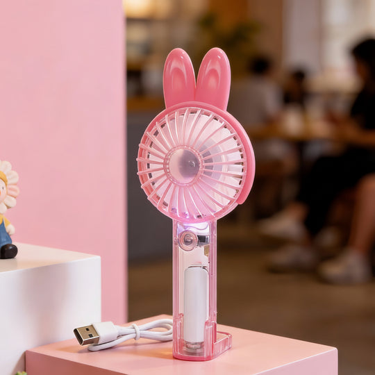 Ventilateur Portable Rechargeable avec Brumisation et Éclairage LED 8