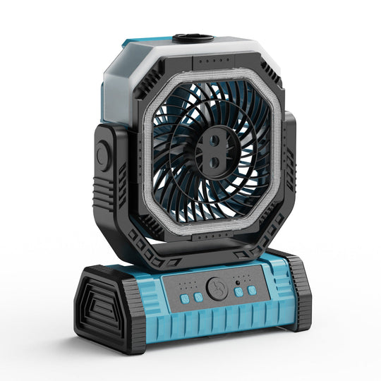 Ventilateur Portable Rechargeable avec Éclairage LED et Tête Inclinable 4