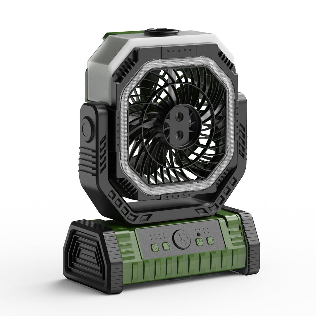 Ventilateur Portable Rechargeable avec Éclairage LED et Tête Inclinable 5