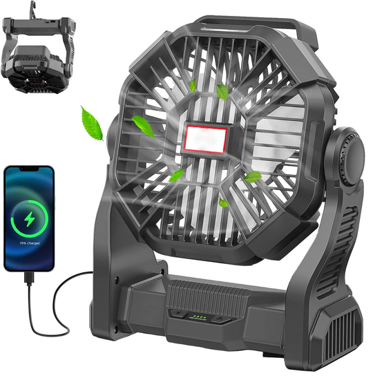 Ventilateur Portable Rechargeable avec Lanterne LED 0