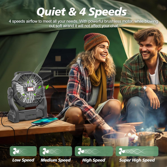 Ventilateur Portable Rechargeable avec Lanterne LED 6