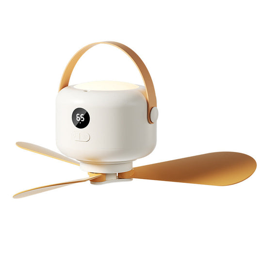 Ventilateur Portable Rechargeable avec Lumière LED Intégrée et Vitesses Réglables 0