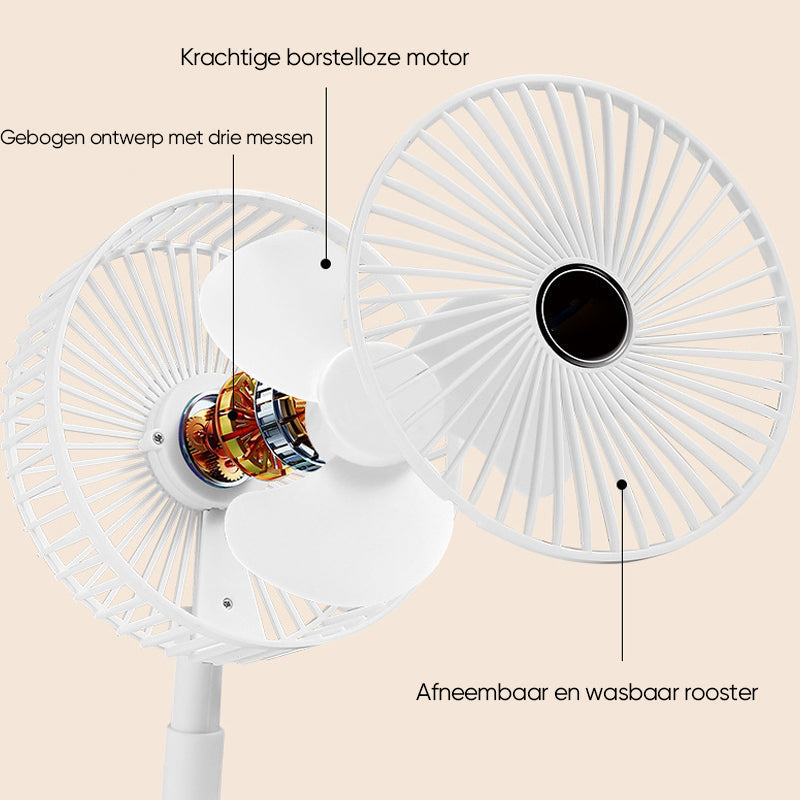 Ventilateur Portable Réglable Silencieux avec Fonction Pliable et Télescopique 3