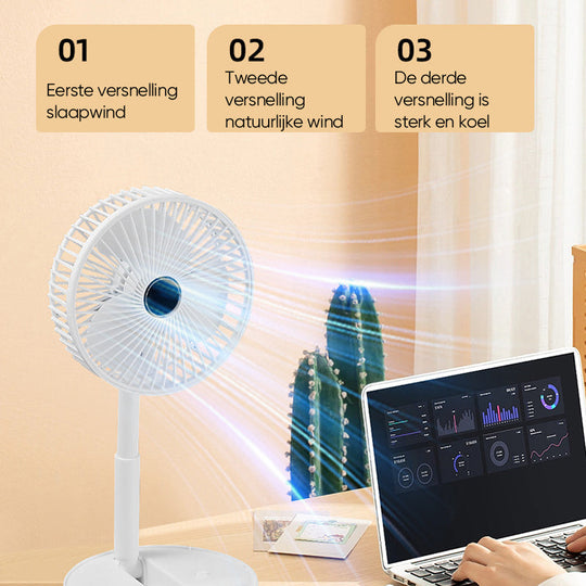 Ventilateur Portable Réglable Silencieux avec Fonction Pliable et Télescopique 5