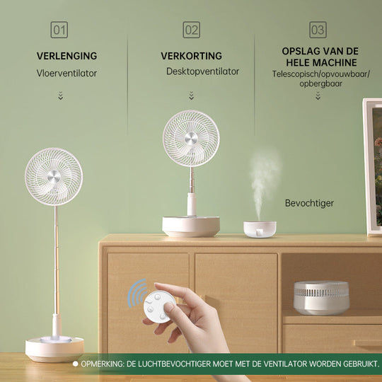 Ventilateur Portable Réglable Silencieux avec Fonction Pliable et Télescopique 9