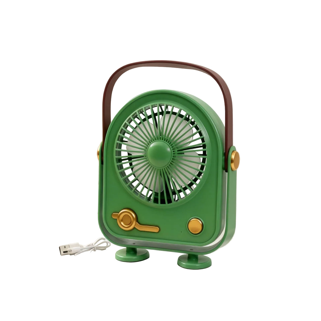 Ventilateur Portable Rétro Compact pour Femmes avec Alimentation USB 0