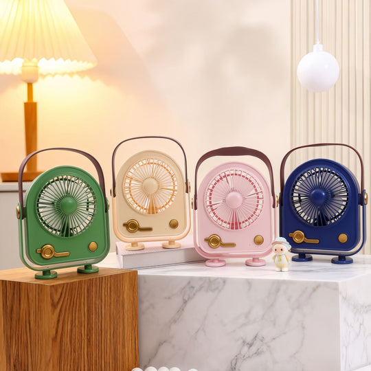 Ventilateur Portable Rétro Compact pour Femmes avec Alimentation USB 1