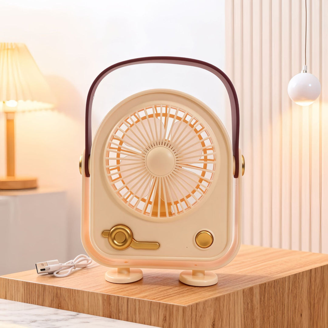 Ventilateur Portable Rétro Compact pour Femmes avec Alimentation USB 6