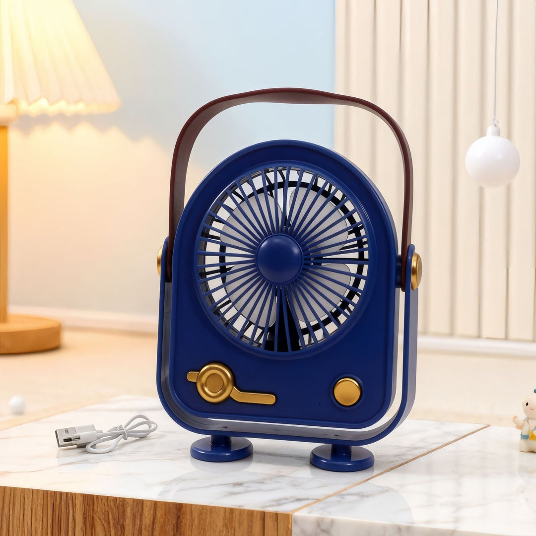 Ventilateur Portable Rétro Compact pour Femmes avec Alimentation USB 7