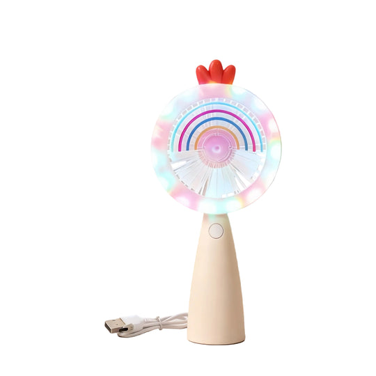 Ventilateur Portable USB pour Femme avec Éclairage LED 0