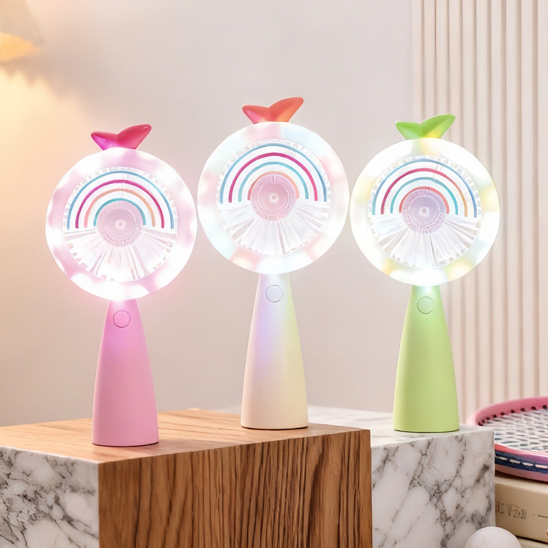 Ventilateur Portable USB pour Femme avec Éclairage LED 3