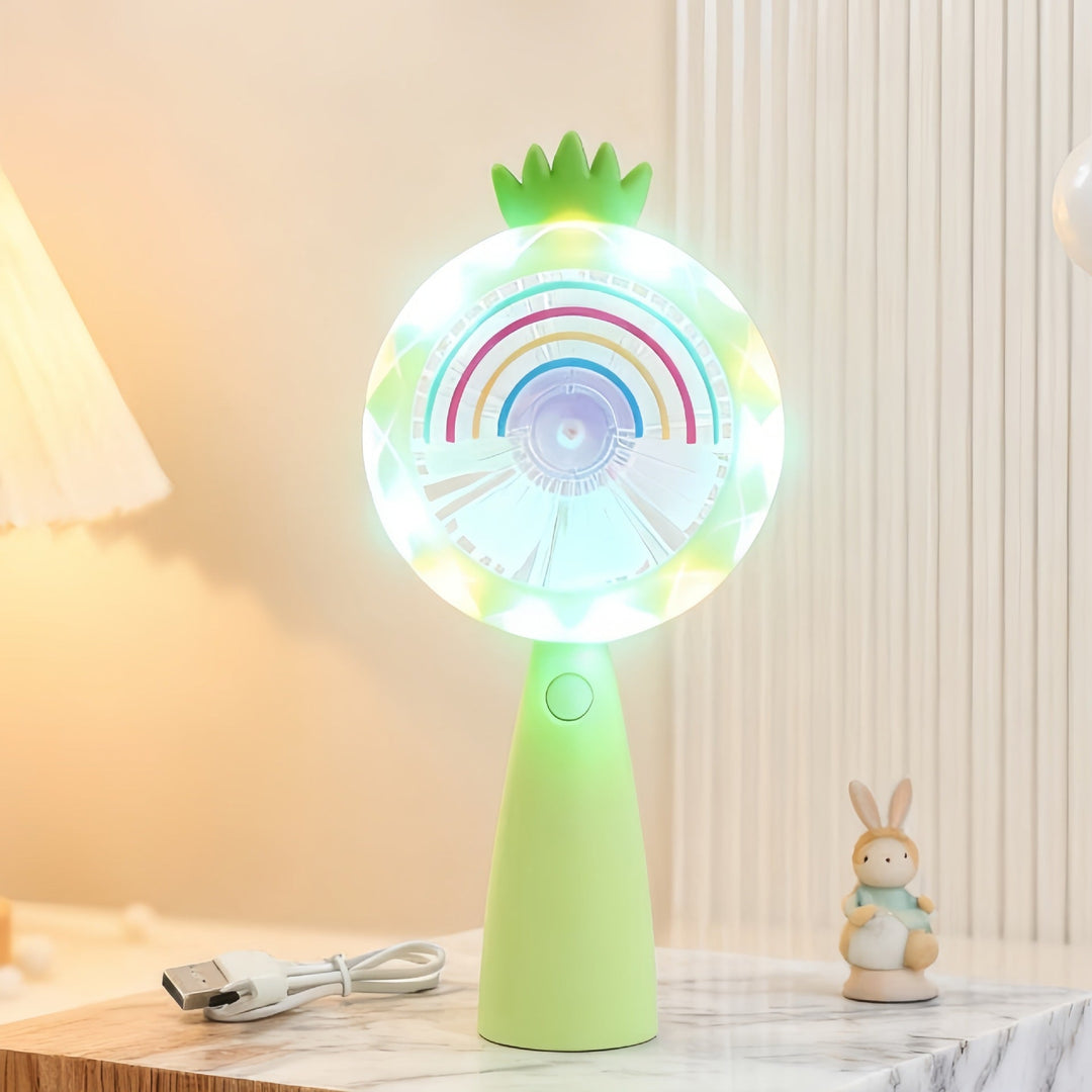Ventilateur Portable USB pour Femme avec Éclairage LED 4