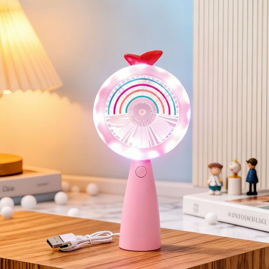 Ventilateur Portable USB pour Femme avec Éclairage LED 5