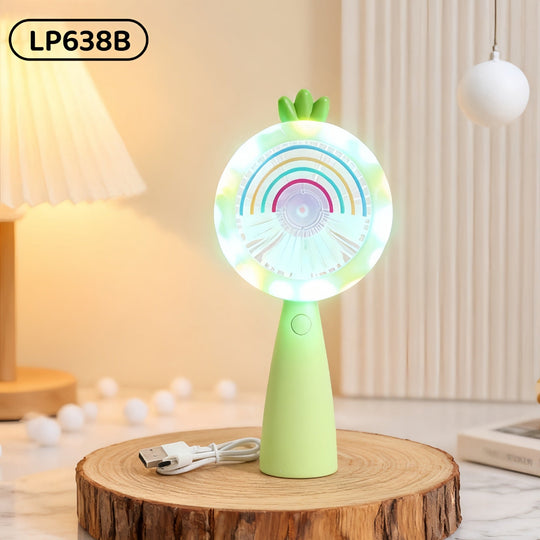 Ventilateur Portable USB pour Femme avec Éclairage LED 6