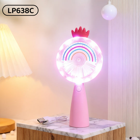 Ventilateur Portable USB pour Femme avec Éclairage LED 7