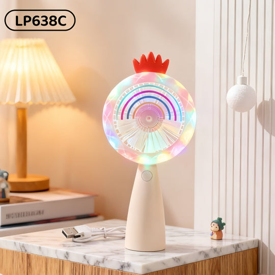 Ventilateur Portable USB pour Femme avec Éclairage LED 8