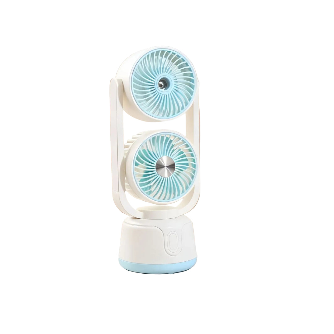 Ventilateur Portable Unisexe Double Têtes Inclinables avec Chargement USB Silencieux 0