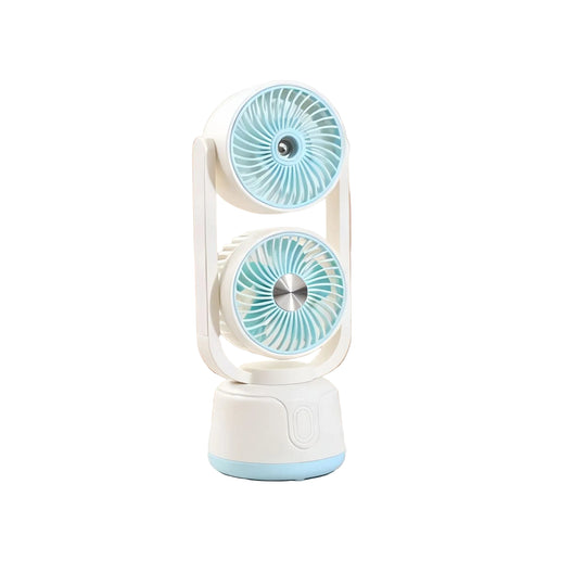 Ventilateur Portable Unisexe Double Têtes Inclinables avec Chargement USB Silencieux 0