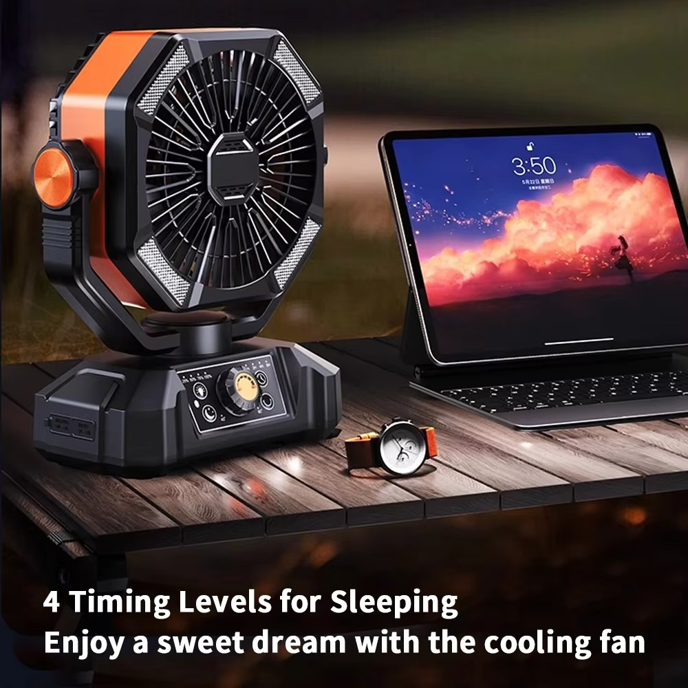 Ventilateur Portable de Camping avec Éclairage LED 1