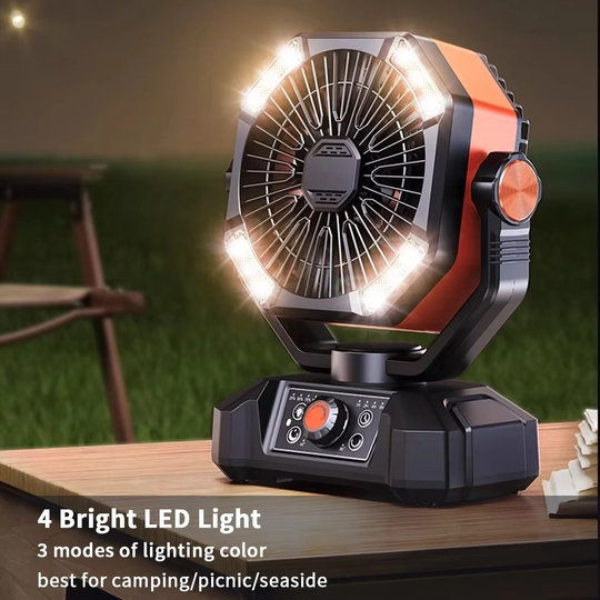 Ventilateur Portable de Camping avec Éclairage LED 3