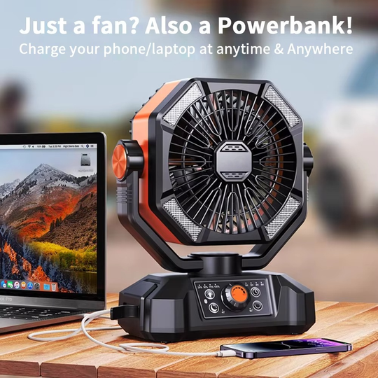Ventilateur Portable de Camping avec Éclairage LED 6