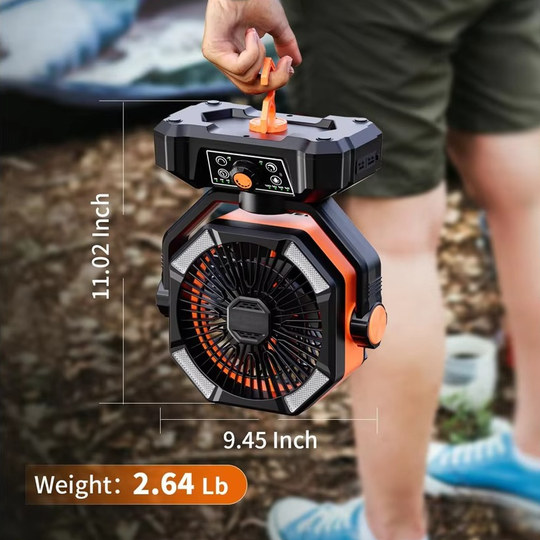 Ventilateur Portable de Camping avec Éclairage LED 7