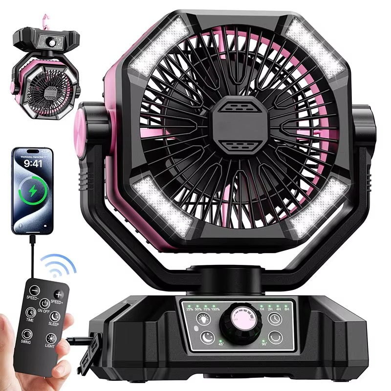Ventilateur Portable de Camping avec Éclairage LED 9