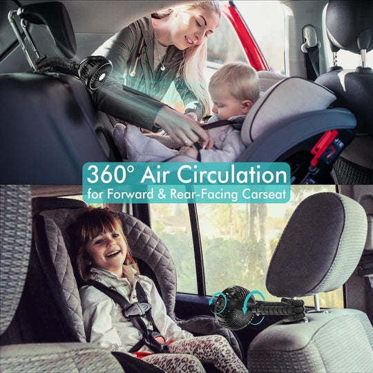 Ventilateur Portable pour Poussette avec Réglage de Vitesse 3