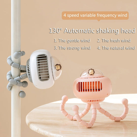 Ventilateur Poussette Portable Flexible avec Quatre Vitesses Ajustables 7