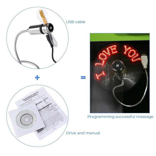 Ventilateur USB Flexible avec Affichage LED Personnalisable 2