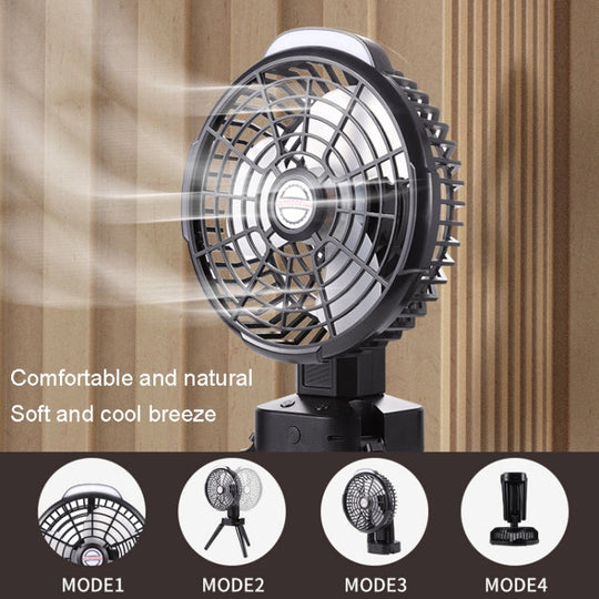 Ventilateur USB Portable avec Trépied et Lumière LED pour Camping 2