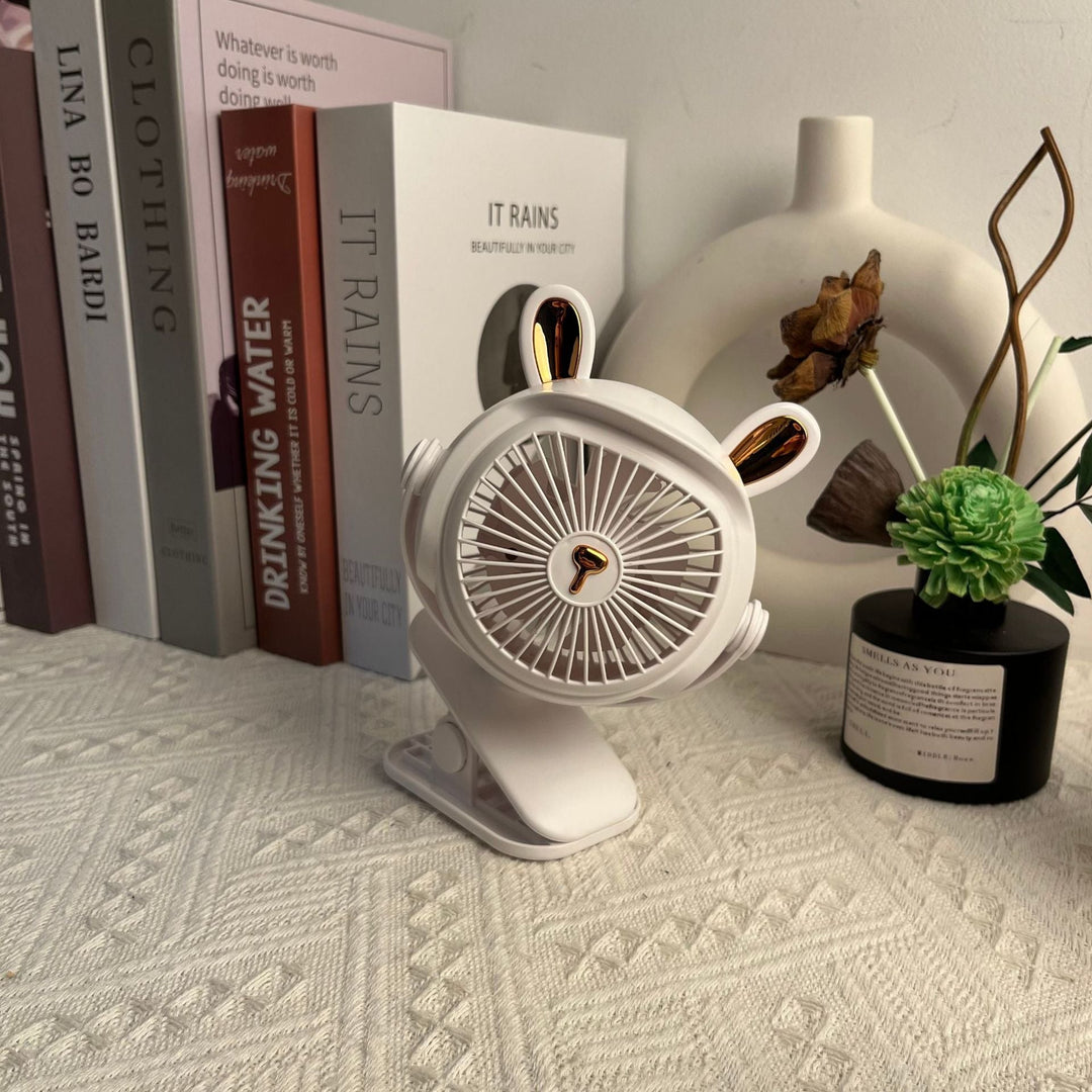 Ventilateur de Bureau Compact Silencieux avec Tête Inclinable et Design Ludique 0