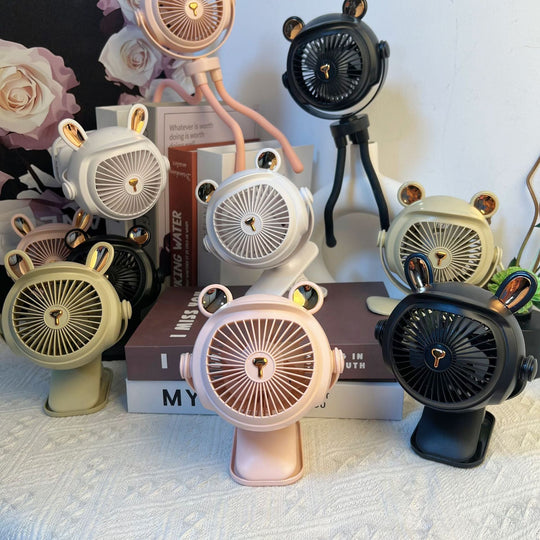 Ventilateur de Bureau Compact Silencieux avec Tête Inclinable et Design Ludique 1