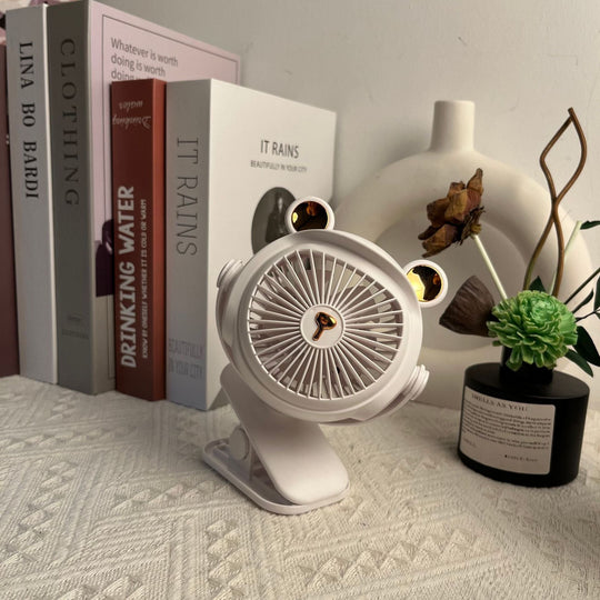 Ventilateur de Bureau Compact Silencieux avec Tête Inclinable et Design Ludique 3