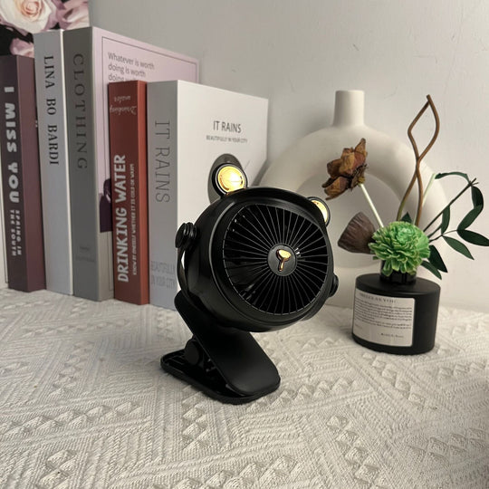 Ventilateur de Bureau Compact Silencieux avec Tête Inclinable et Design Ludique 6