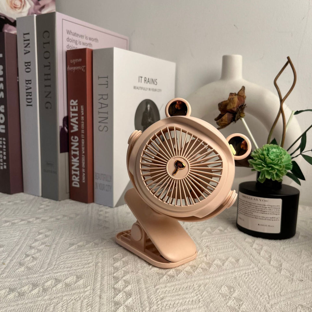 Ventilateur de Bureau Compact Silencieux avec Tête Inclinable et Design Ludique 8