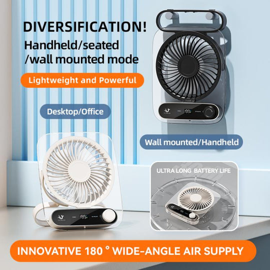 Ventilateur de Bureau Multifonctionnel avec Lumière et Réglage de Vitesse 3