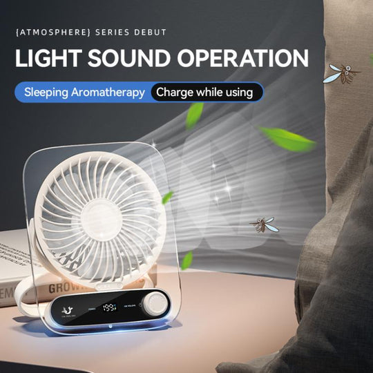 Ventilateur de Bureau Multifonctionnel avec Lumière et Réglage de Vitesse 4