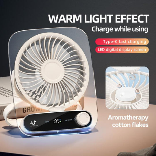 Ventilateur de Bureau Multifonctionnel avec Lumière et Réglage de Vitesse 5
