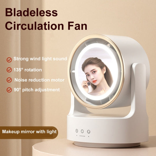 Ventilateur de Bureau Multifonctionnel avec Miroir LED Oscillant 2