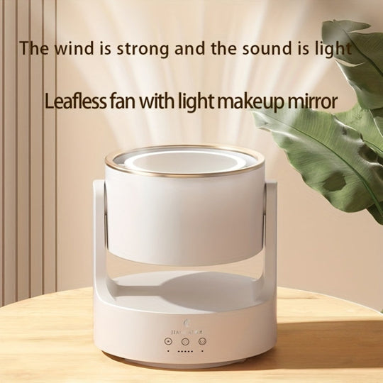 Ventilateur de Bureau Multifonctionnel avec Miroir LED Oscillant 3
