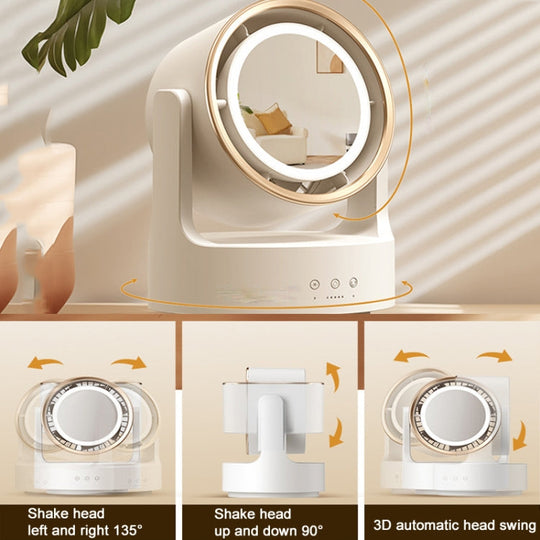 Ventilateur de Bureau Multifonctionnel avec Miroir LED Oscillant 6