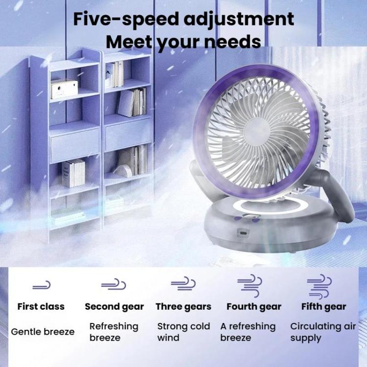 Ventilateur de Bureau Pliable avec Lumière LED 2