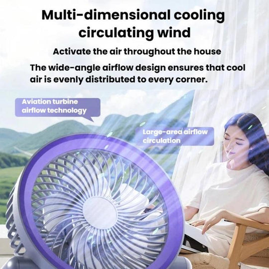 Ventilateur de Bureau Pliable avec Lumière LED 3