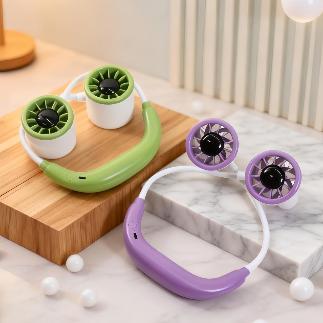 Ventilateur de Cou Portable pour Femme avec Double Ventilateur 2