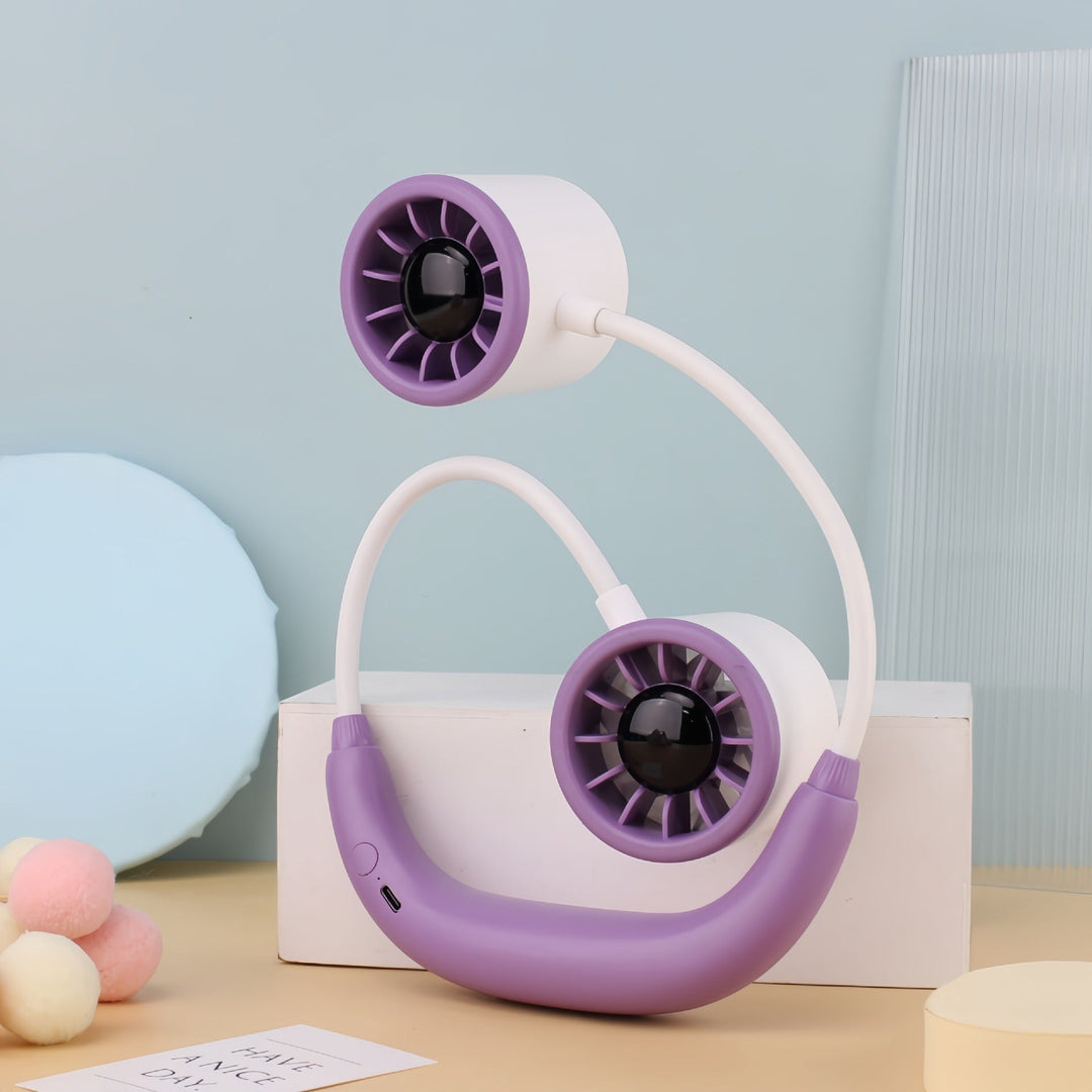 Ventilateur de Cou Portable pour Femme avec Double Ventilateur 7