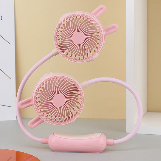 Ventilateur de Cou Portable pour Femmes Double Ventilateur 13